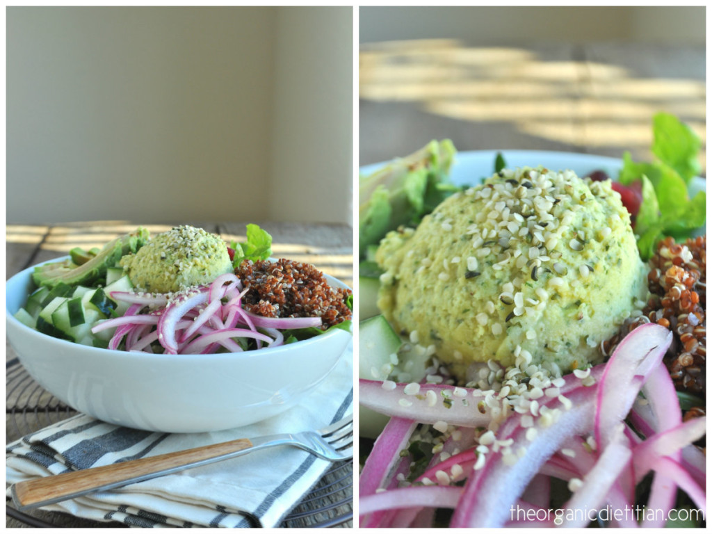Rainbow Salad Bowl with Cilantro Lime Hummus