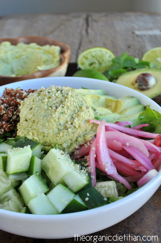 Rainbow Salad Bowl with Cilantro Lime Hummus 3
