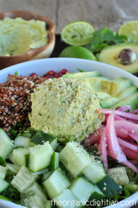 Rainbow Salad Bowl with Cilantro Lime Hummus 4
