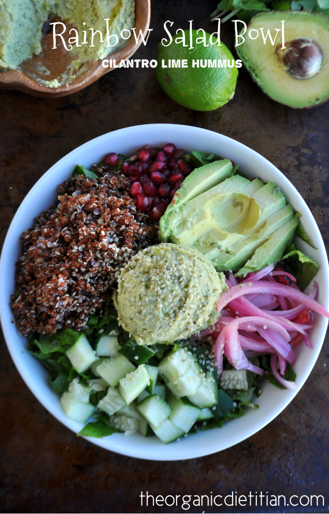 Rainbow Salad Bowl with Cilantro Lime Hummus 8