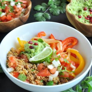 Fajita Bowl with Citrus Marinated Vegetables - The Organic Dietitian