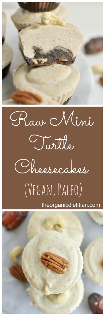 Raw Mini Turtle Cheesecakes (#Vegan, #Paleo)