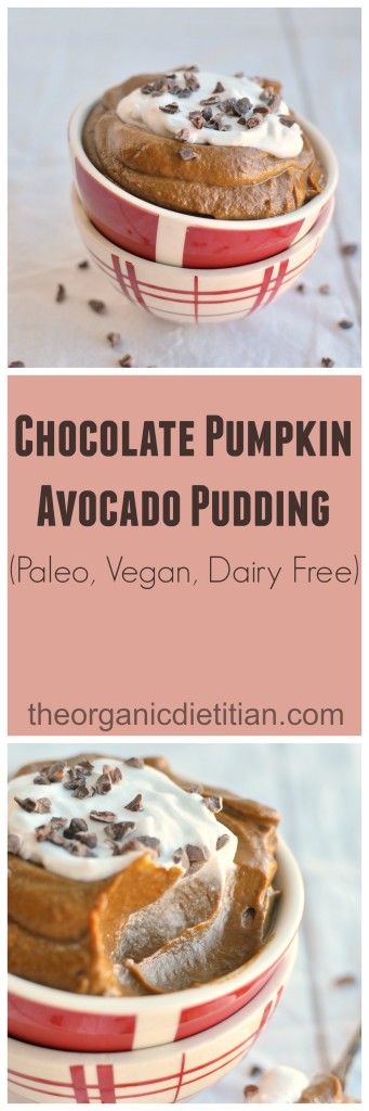 10 minute Chocolate Pumpkin Avocado Pudding #vegan #paleo #dairyfree #realfood