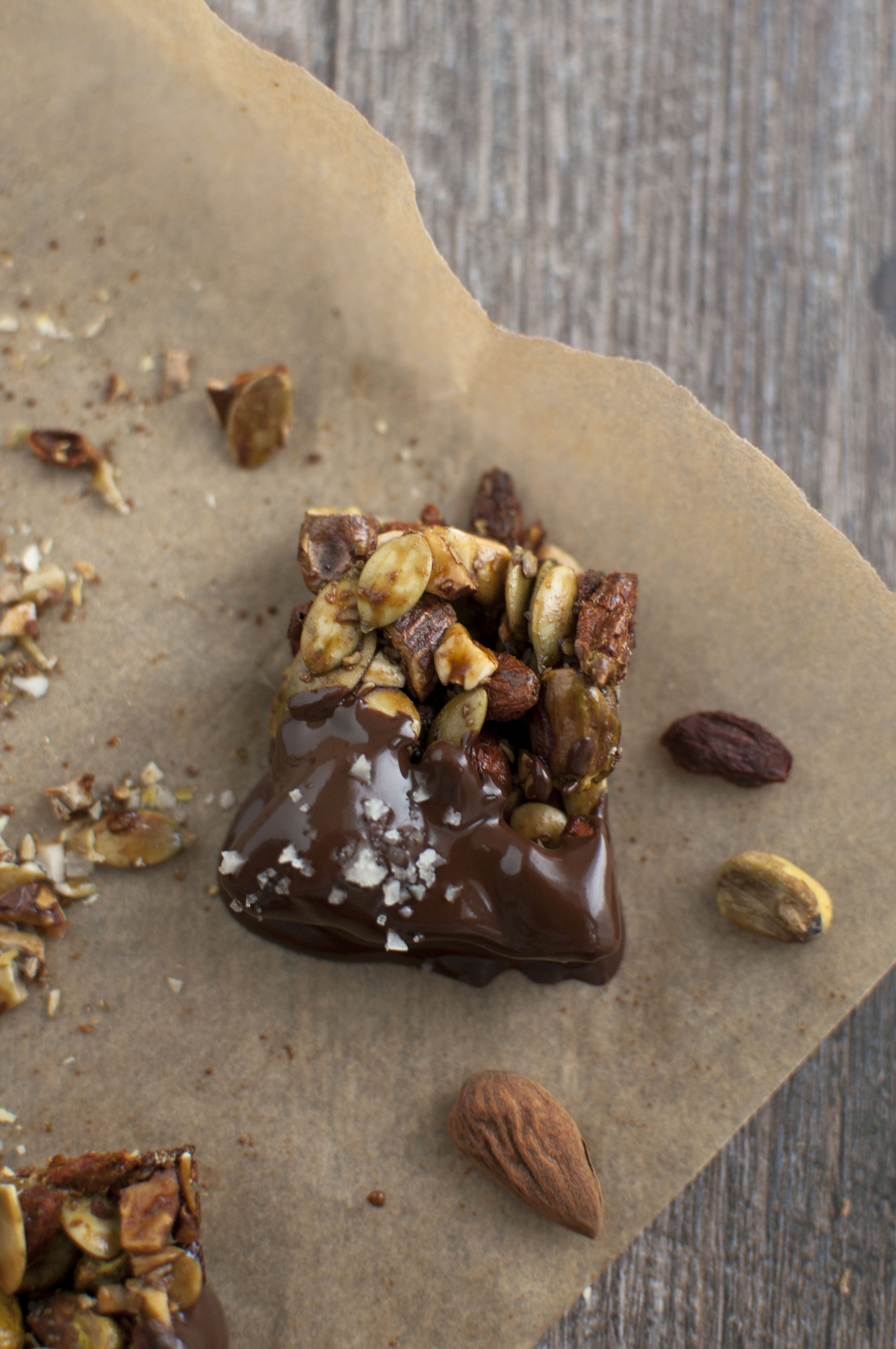 Sweet and Salty Chocolate Nut Clusters - The Organic Dietitian