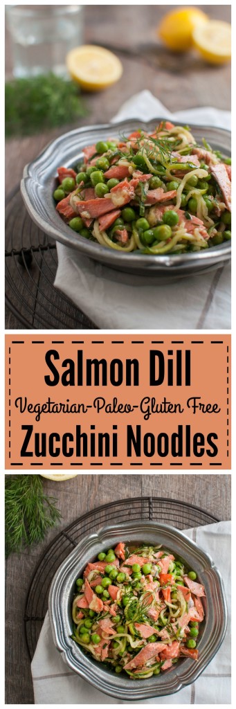 Salmon Dill Zucchini Noodles, 30 minute meal #vegetarian #paleo #glutenfree #whole30 #realfood