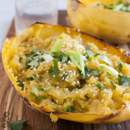 Ginger Miso Spaghetti Squash - The Organic Dietitian