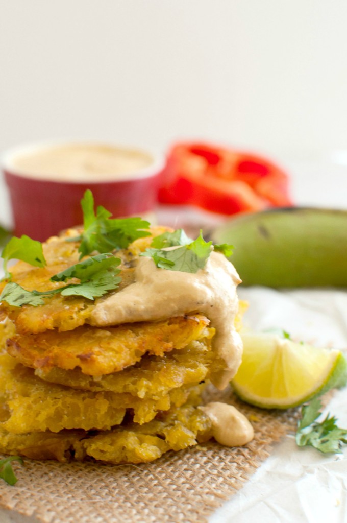 Tostones with Red Pepper Sauce