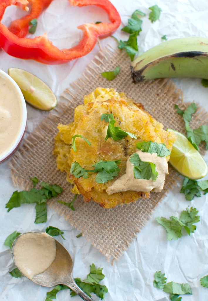 Tostones with Red Pepper Sauce 2