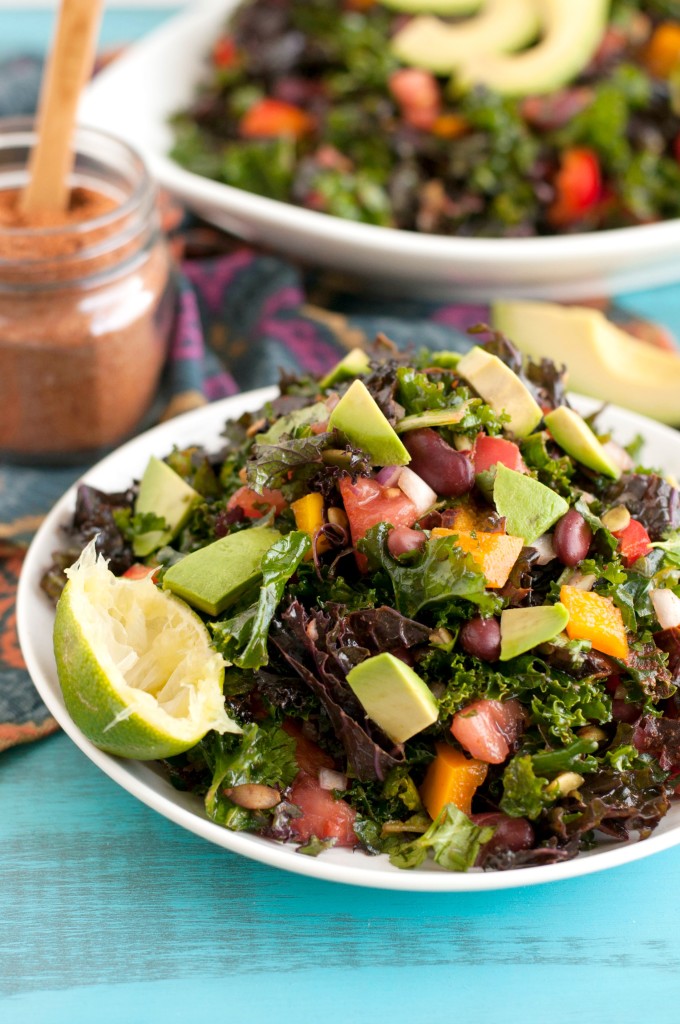 Massaged Mexican Kale Salad - The Organic Dietitian
