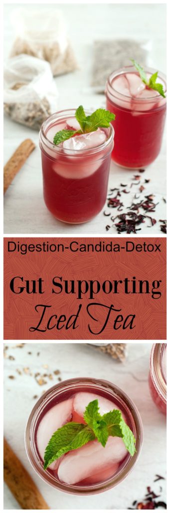 Gut Supporting Iced Tea to support digestion, healthy gut bacteria, and daily detoxing