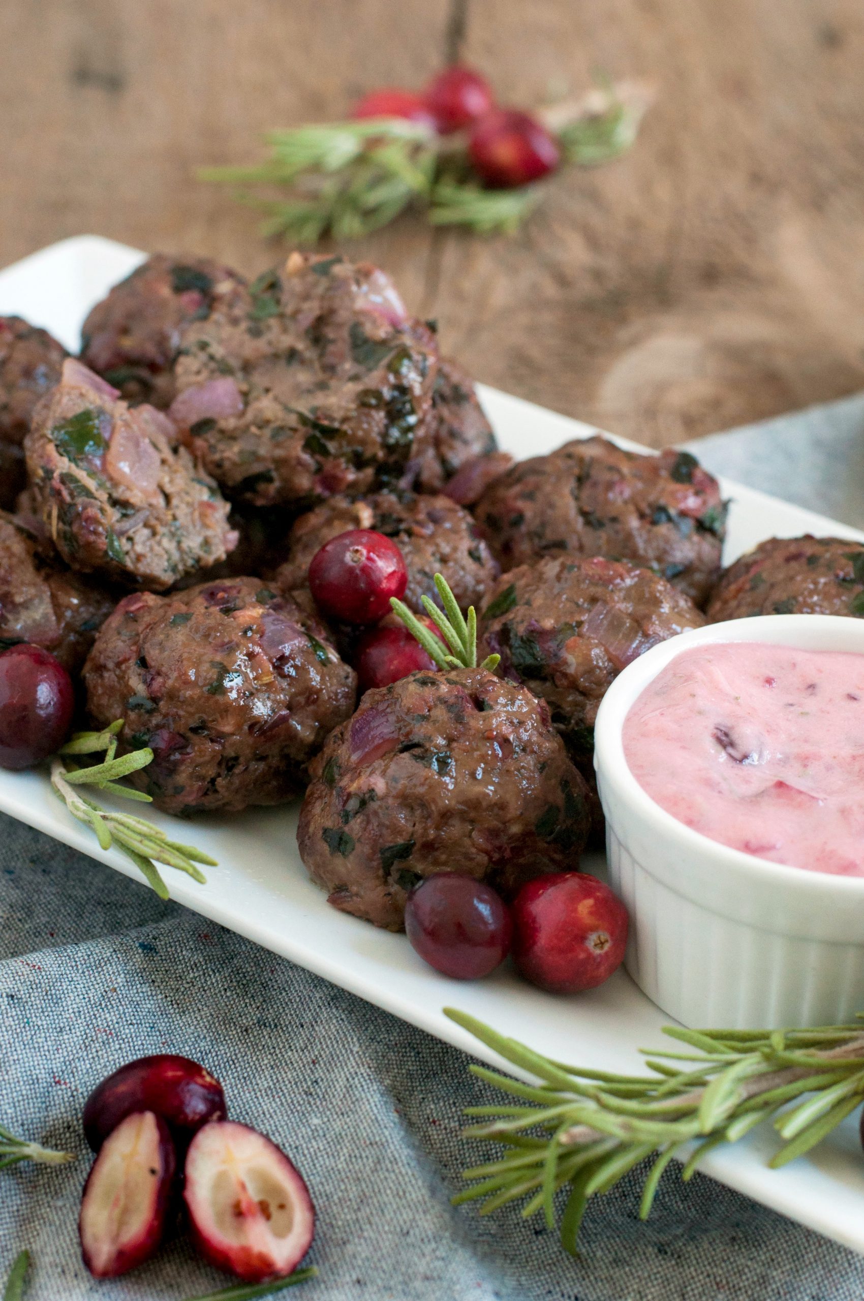 Holiday Meatballs with Cranberry Aioli - The Organic Dietitian